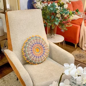 Cojín algodón yoga multicolor 40x10x40 cm