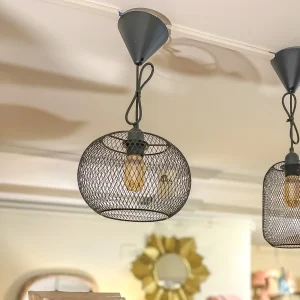 Lámpara techo metal negra