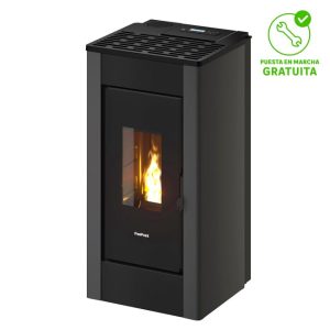 Calefactor de biomasa con termostato integrado — 7 kW color antracita + WiFi