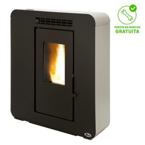 Estufa de biomasa canalizable de uso profesional — 10kw color negro