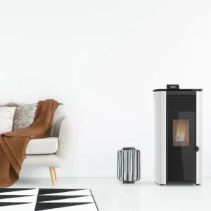 Estufa de pellet de alta eficiencia de 10 kW — color blanca