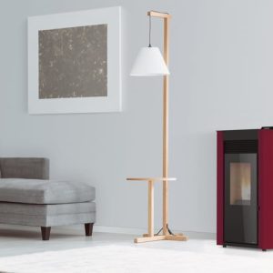 Estufa de biomasa canalizable de gran autonomía — 12 kW color burdeos