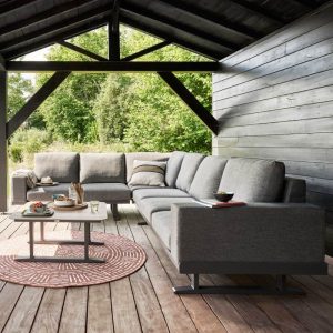 Conjunto de muebles de jardín esquineros de aluminio de 5 plazas